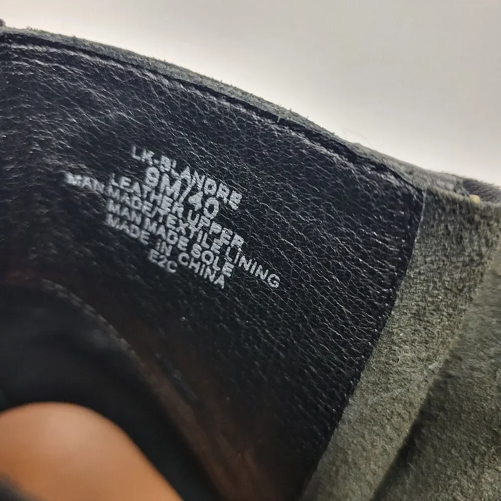 Lucky Brand Women’s Basel Side Zip Ankle charcoal black Leather Booties Size 9M